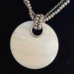 Cookie Lee Silver and White Pendant Necklace